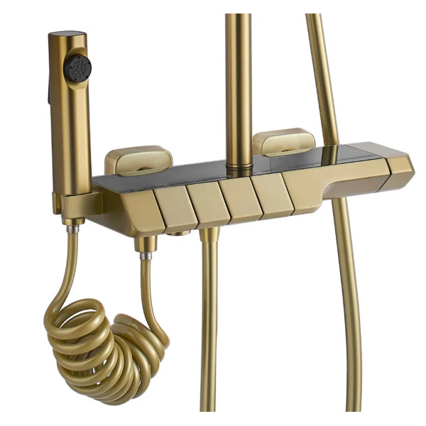 Душевая система термостатическая на четыре режима Rea Rob Gold mat (REA-P6623)