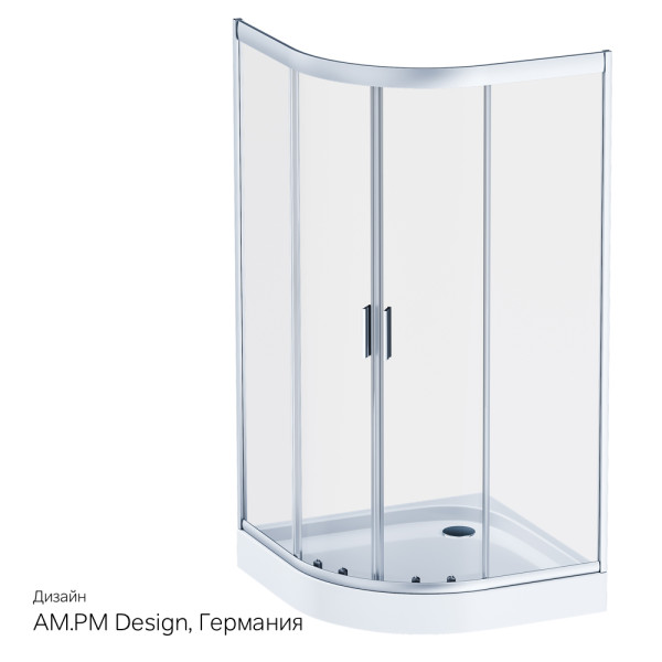 Душевое ограждение AM.PM Gem 100x100x190 стекло прозрачное, профиль серебро матовое (W90G-401-100WT) Душевое ограждение AM.PM Gem 100x100x190 стекло прозрачное, профиль серебро матовое (W90G-401-100WT)