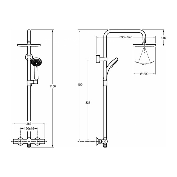 Система душевая Jacob Delafon July (E45716-CP)