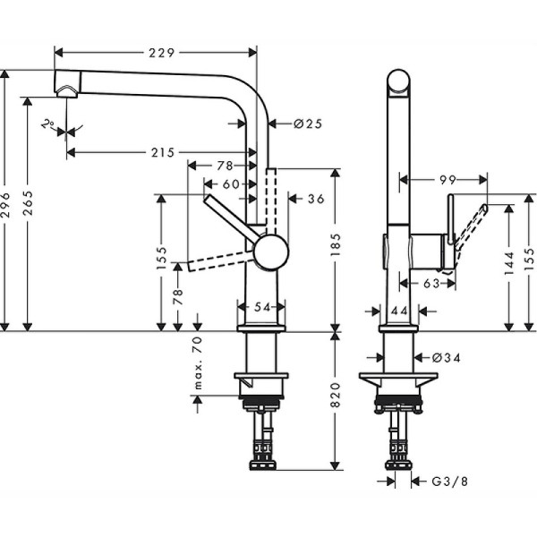 Смеситель для кухни Hansgrohe M54 Talis 270 хром (72840800) Смеситель для кухни Hansgrohe M54 Talis 270 хром (72840800)