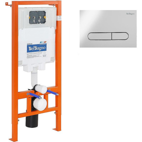 Инсталляция для унитаза с клавишей BelBagno хром (BB002-80/BB005-PR-CHROME)