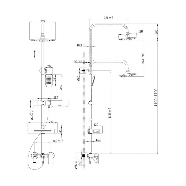Душевая система Lemark Tropic (LM7002C) Душевая система Lemark Tropic (LM7002C)