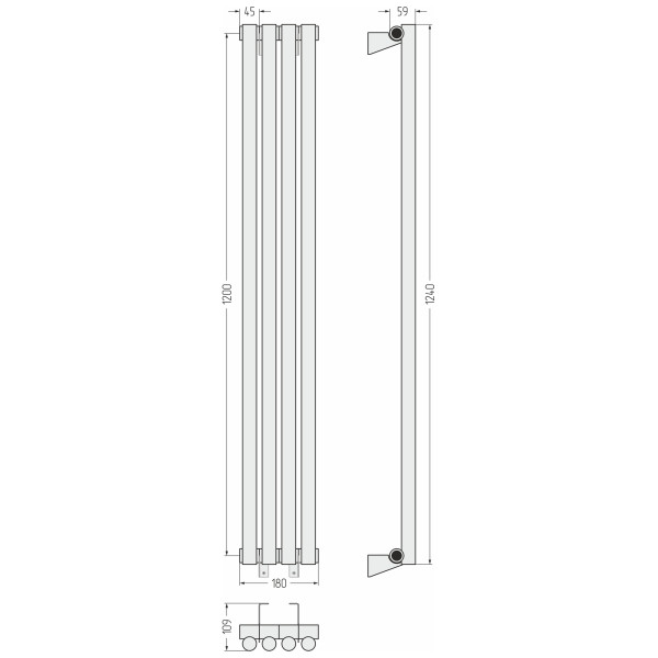 Радиатор стальной Сунержа Эстет 180x1200 4 секций белый матовый (30-0301-1204) Радиатор стальной Сунержа Эстет 180x1200 4 секций белый матовый (30-0301-1204)