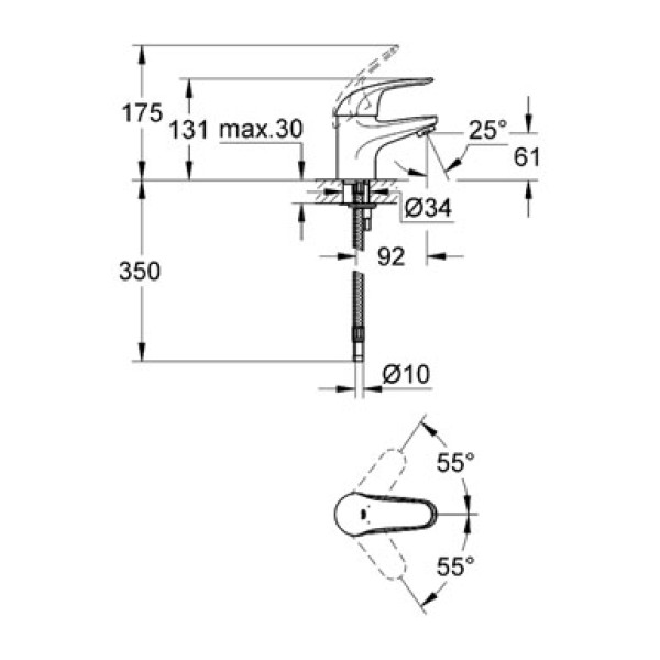 Смеситель для раковины Grohe Euroeco (32734000) Смеситель для раковины Grohe Euroeco (32734000)