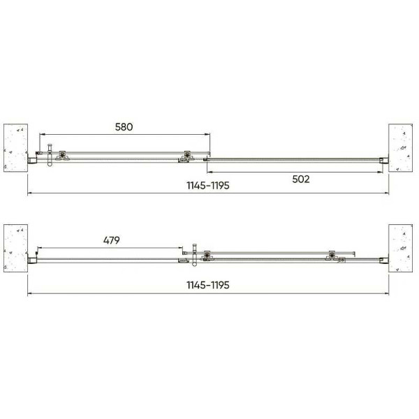 Душевая дверь Veconi VN72B 120x190 стекло прозрачное, профиль черный (VN72B-120-01-C4)