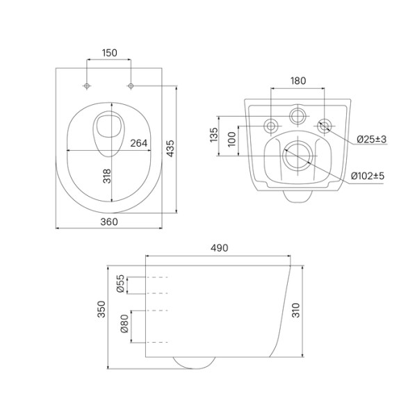Унитаз подвесной Iddis Slide безободковый белый (SLIRDSEi25)