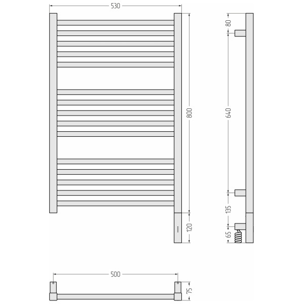 Полотенцесушитель электрический Сунержа Модус 3.1 800x500 МЭМ матовый белый (30-5901-8050)