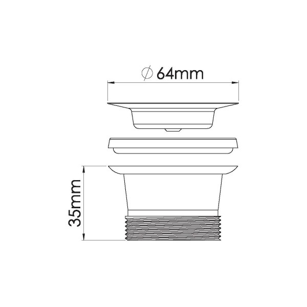 Выпуск для умывальника 1 1/4"х64 Nova (решетка из нерж.ст) (7005)