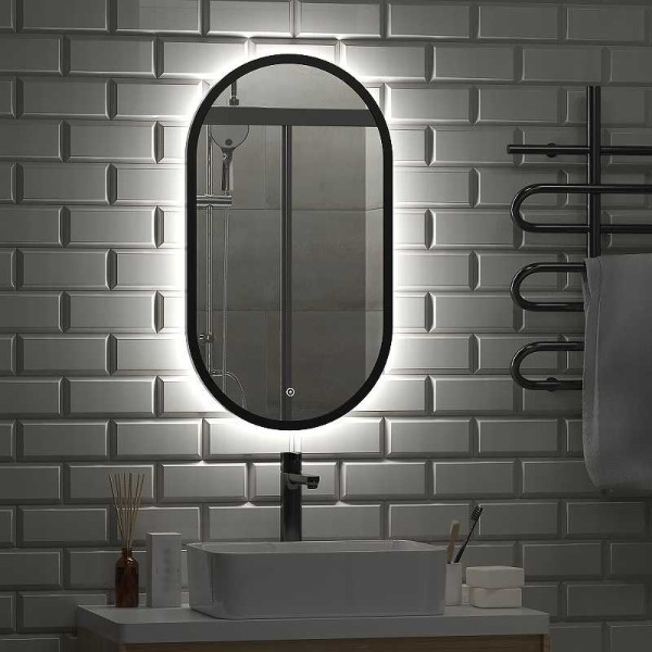 Зеркало с подсветкой Континент Prime Black Led 450х800 в МДФ раме (ЗЛП2199) Зеркало с подсветкой Континент Prime Black Led 450х800 в МДФ раме (ЗЛП2199)