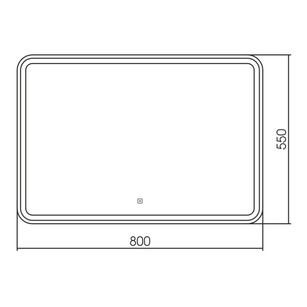 Зеркало Abber See 55x80 с подсветкой, сенсорный выключатель, диммер (AG6111S)