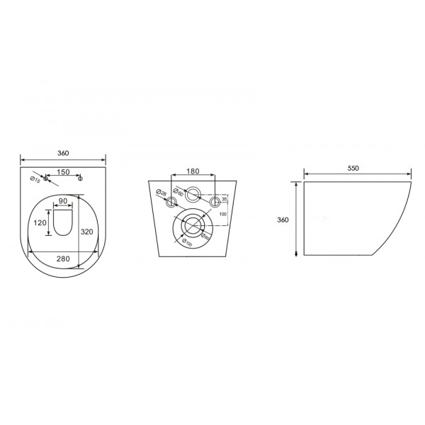 Унитаз подвесной ABBER Bequem серый матовый, безободковый (AC1103MG)