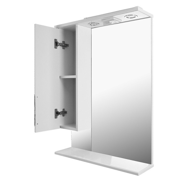 Шкаф зеркальный Loranto Стиль 60 60х83,5х17 левосторонний белый (CS0024441)