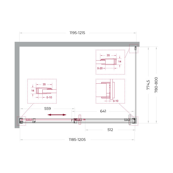 Душевой уголок BelBagno Soft Close-1 120x80x200 стекло прозрачное, профиль оружейная сталь матовая (SOFT_CLOSE-1-AH-1-120/80-C-GM)