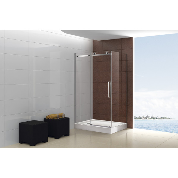 Душевой уголок Cezares Stylus-M 160x80x195 стекло прозрачное, профиль хром (STYLUS-O-M-AH-1-160/80-C-Cr)