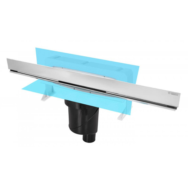 Желоб Berges водосток Wall 600 пристенный, хром глянец, S-сифон D50/105 H50 вертикальный (091056) Желоб Berges водосток Wall 600 пристенный, хром глянец, S-сифон D50/105 H50 вертикальный (091056)