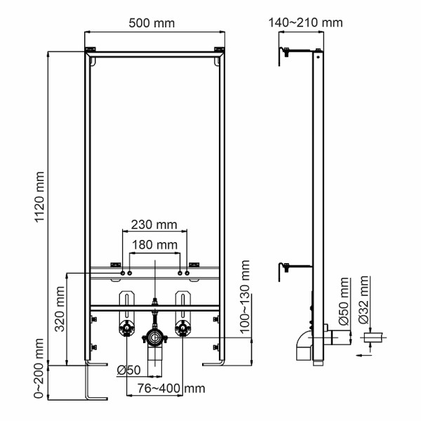 Инсталляция для биде WasserKRAFT Aller (10BDT.020)