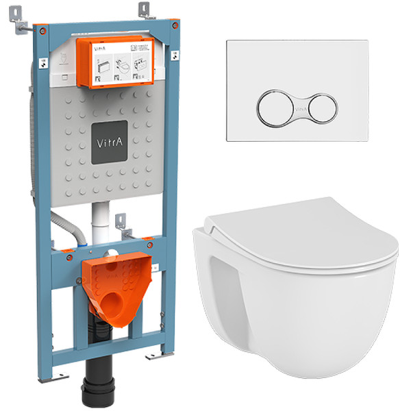 Комплект инсталляция Vitra c унитазом S40, с сидением, клавишей (9860B003-7200) хром Комплект инсталляция Vitra c унитазом S40, с сидением, клавишей (9860B003-7200) хром