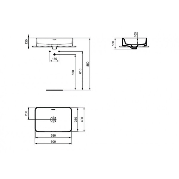 Раковина накладная Ideal Standard Strada II (T299901)