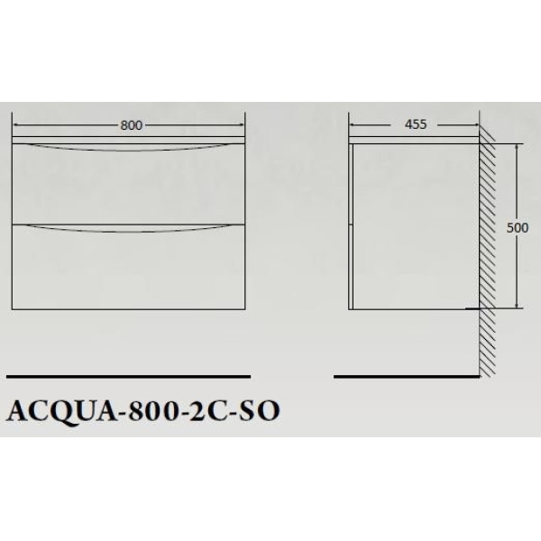 Тумба подвесная BelBagno Acqua 80 Rovere Nature Grigio (ACQUA-800-2C-SO-RNG)