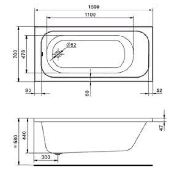 Ванна акриловая Santek Ламма 150x70 белая Ванна акриловая Santek Ламма 150x70 белая