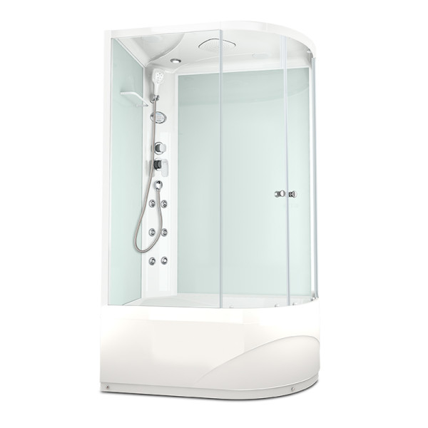 Кабина гидромассажная Melodia Classica 120х80 высокий поддон Left, стекло прозрачное, профиль белый (MB01012)