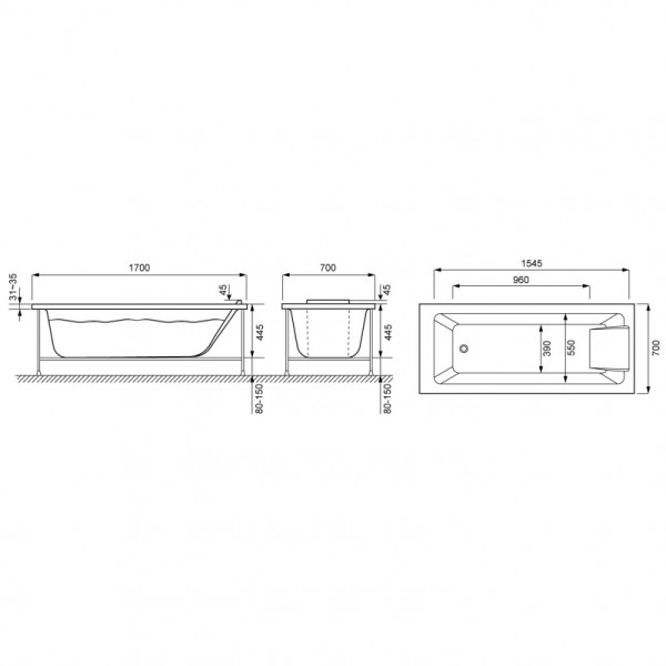 Ванна акриловая Jacob Delafon Sofa 170*70 (E60518RU-00) Ванна акриловая Jacob Delafon Sofa 170*70 (E60518RU-00)