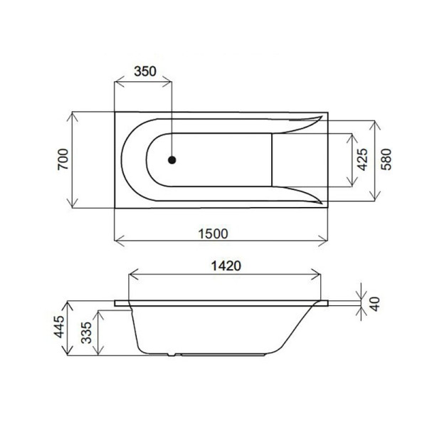 Ванна акриловая AM.PM Spirit 150х70 (W72A-150-070W-A2) Ванна акриловая AM.PM Spirit 150х70 (W72A-150-070W-A2)