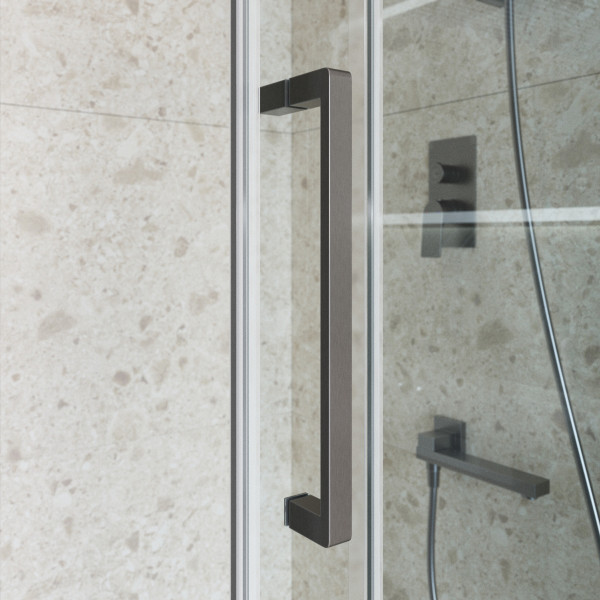 Душевая дверь BelBagno Marino 150x195 стекло прозрачное, профиль оружейная сталь матовая (MARINO-2-BF-1-150-C-GM)