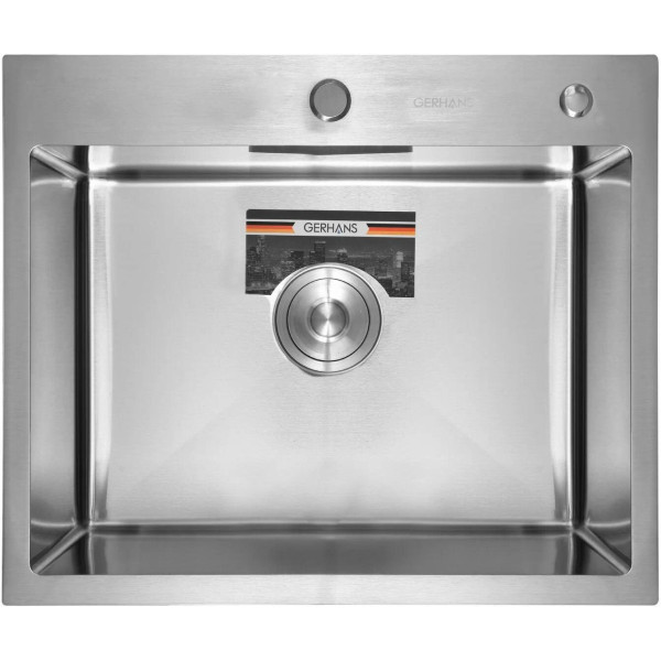 Мойка для кухни врезная Gerhans 60x50x22 нерж. сталь 3 мм, сифон (K36050)