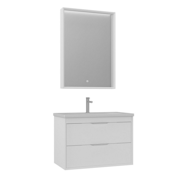 Тумба подвесная Orka Clay 800x500x520 с раковиной белый матовый (5004382)