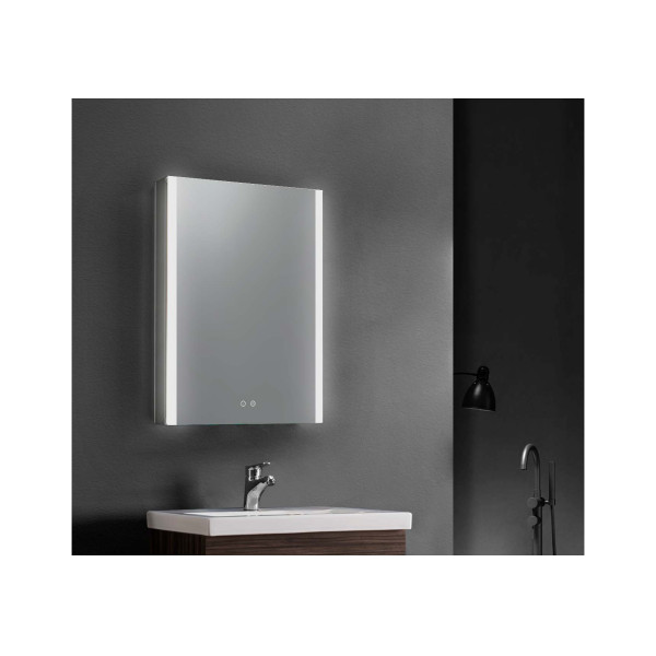 Шкаф зеркальный алюминиевый Aquatek с подсветкой 600x800x133 антизапотевание (AQ7609-MLC)