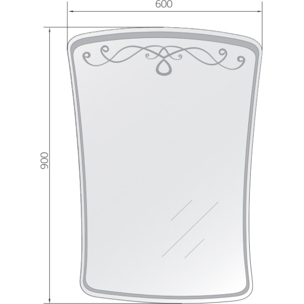 Зеркало Marka One Classic 1 600*30*900 белое (У52203)