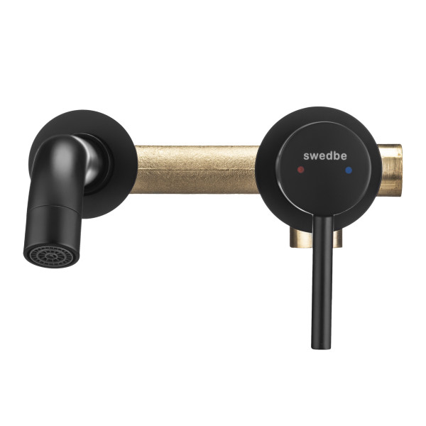 Смеситель для раковины Swedbe Platta встраиваемый черный (5502B)