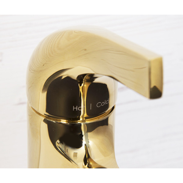 Смеситель для раковины WasserKRAFT Sauer золотой глянцевый (7103)