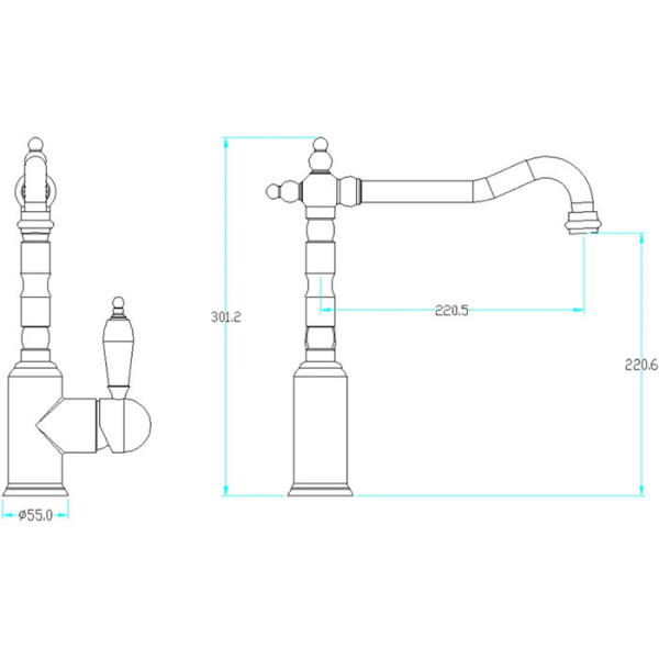 Смеситель для кухни Boheme Kitchen Бронзовый (101-CRST) Смеситель для кухни Boheme Kitchen Бронзовый (101-CRST)