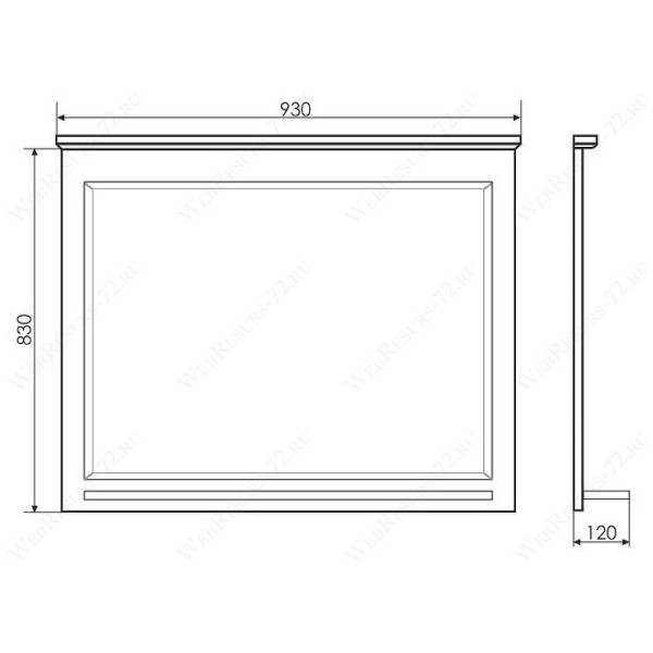 Зеркало Comforty Тбилиси 900x117x928 белый глянцевый (00003132632)