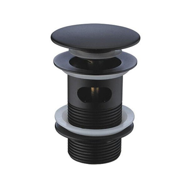 Донный клапан WasserKRAFT Push-up с переливом A080 черный Донный клапан WasserKRAFT Push-up с переливом A080 черный
