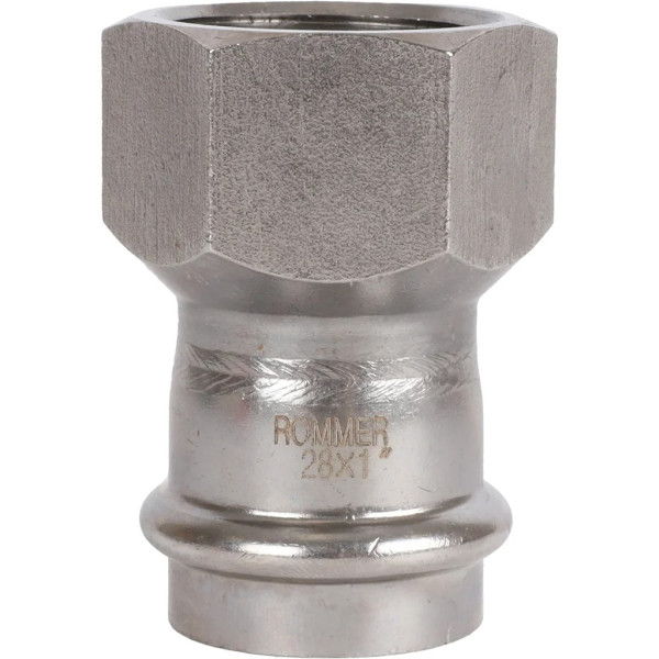 Переход 28х1"В Rommer из нержавеющей стали (пресс) (RSS-0022-000281) Переход 28х1"В Rommer из нержавеющей стали (пресс) (RSS-0022-000281)
