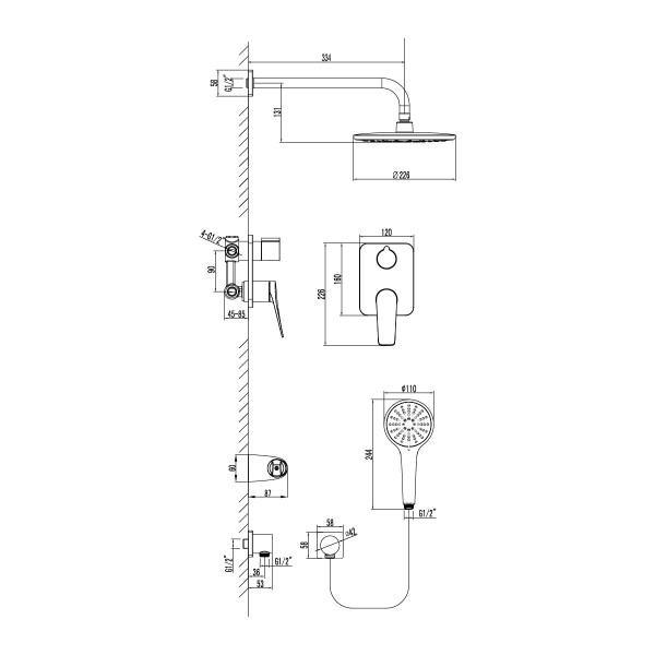 Смеситель для ванны и душа Lemark Bronx встраиваемый белый матовый (LM3729MW)