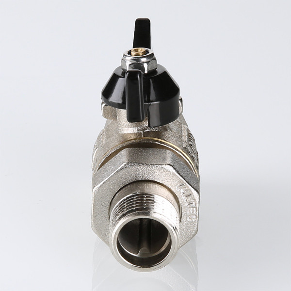 Кран 3/4" шаровый со сгоном Valtec Perfect (чёрная бабочка) VT.327.N.05