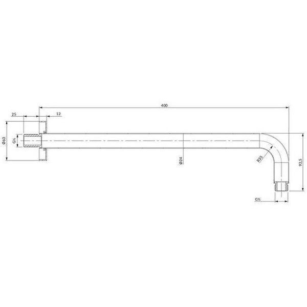 Кронштейн душевой Omnires настенный 400 мм (RA01LCR) Кронштейн душевой Omnires настенный 400 мм (RA01LCR)