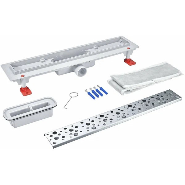 Лоток душевой 450 мм. АНИ СУХОЙ "Бимс" (реш. нерж ст. мат., боковой слив D40, сухой затвор) АНИ пласт (TLQ1445M)