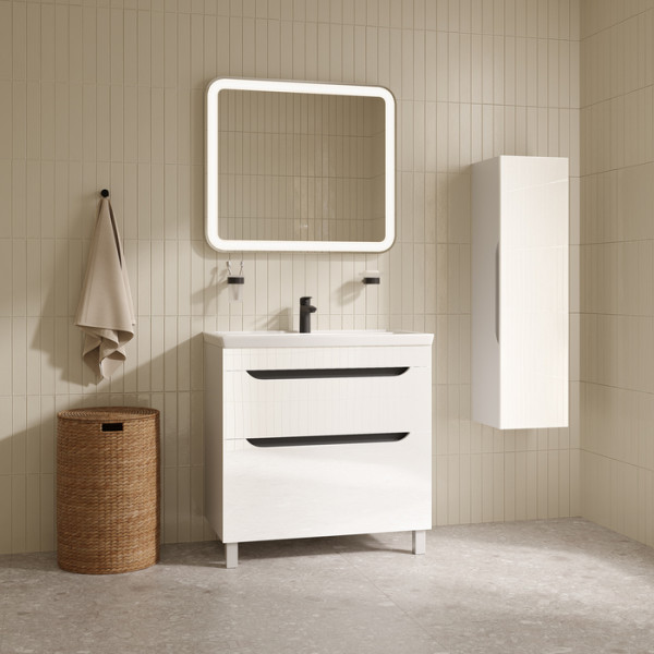 Тумба с умывальником напольная Iddis Ray 80 см белый подходит умыв. 4078000i28 (RAY80WFi95K)