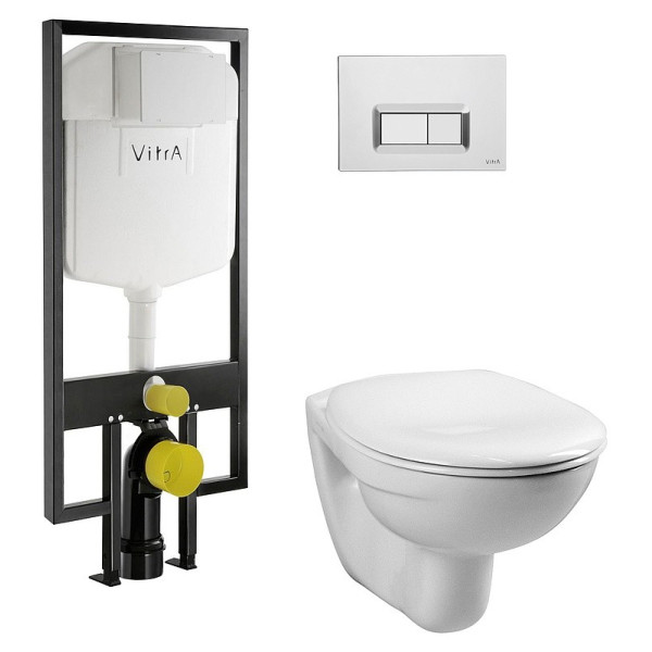 Комплект инсталляция с унитазом Vitra Normus 355х520х400 кнопка хром (9773B003-7200)