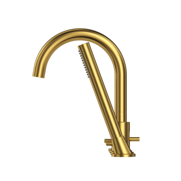 Смеситель на борт ванны на 4 отверстия Whitecross Y брашированное золото (Y1232GLB)