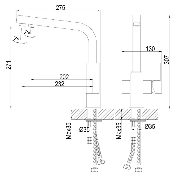 Смеситель для кухни Rossinka Z35-32 с переключателем на фильтр (Z35-32) Смеситель для кухни Rossinka Z35-32 с переключателем на фильтр (Z35-32)