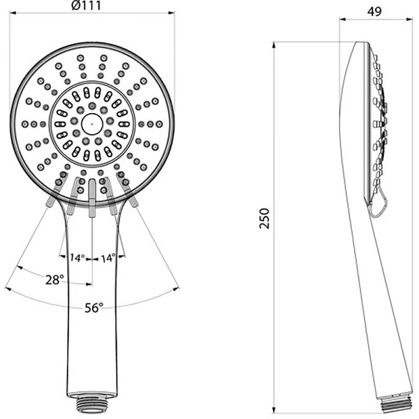 Душевая лейка Milardo Ideal Spa черная (ILS5FBRM18)