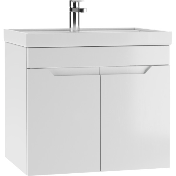 Тумба подвесная под умывальник Classica 60 Optima без ящика глянец Домино (DO1909T)