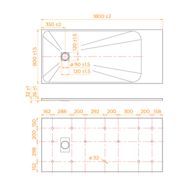 Душевой поддон RGW TSS-W 80x180 белый (553502818-01) Душевой поддон RGW TSS-W 80x180 белый (553502818-01)