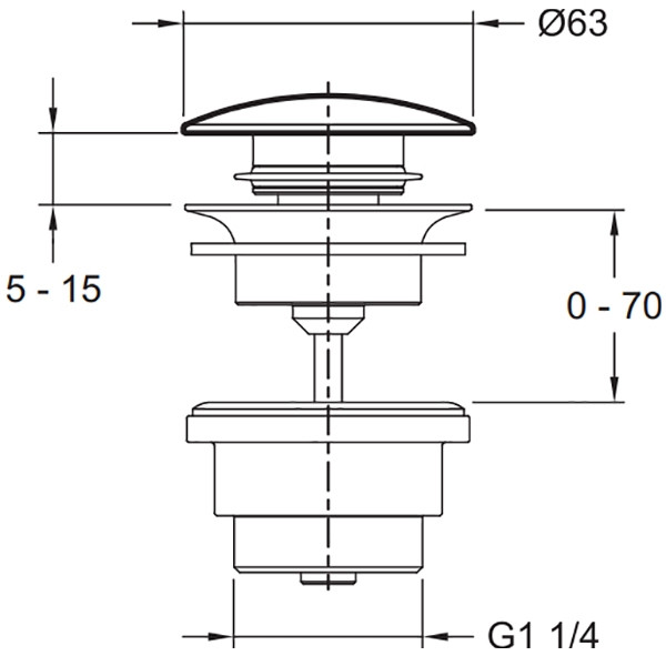 Слив для раковины Jacob Delafon 32 мм push-open (E30536-CP)